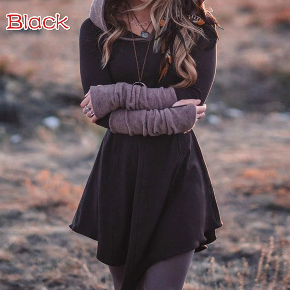 A-Line Flare Hoodie Dress