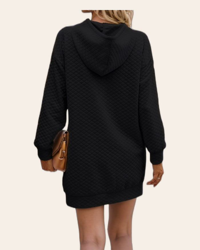 Diamond Quilted Hoodie Dress