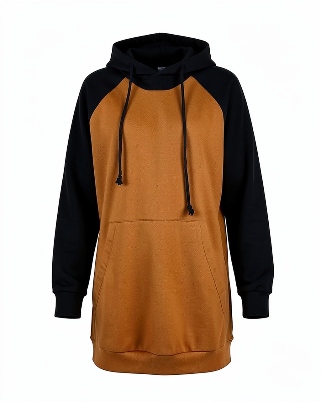Raglan Contrast Long Hoodie