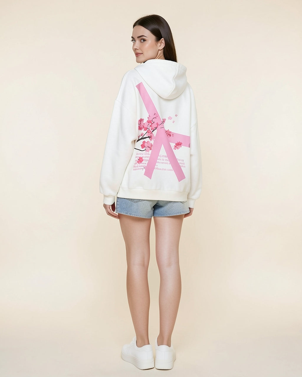 Cherry Blossom Back-Print Hoodie