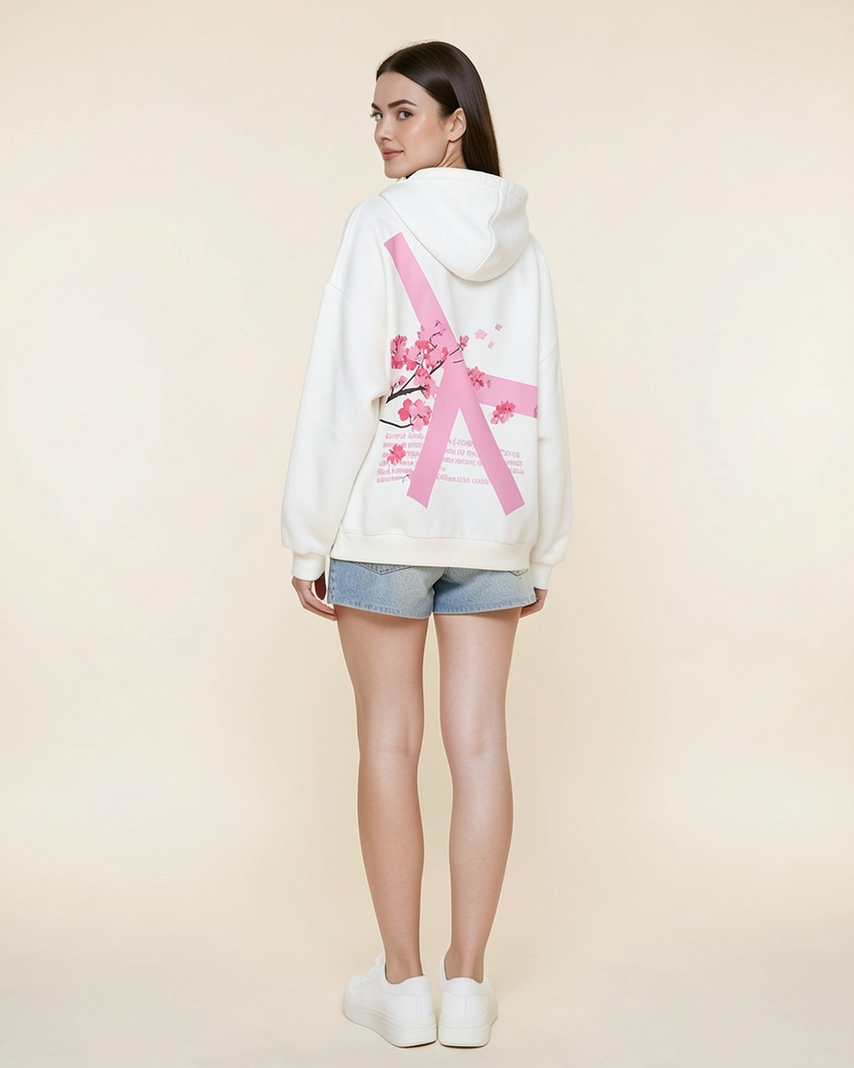 Cherry Blossom Back-Print Hoodie