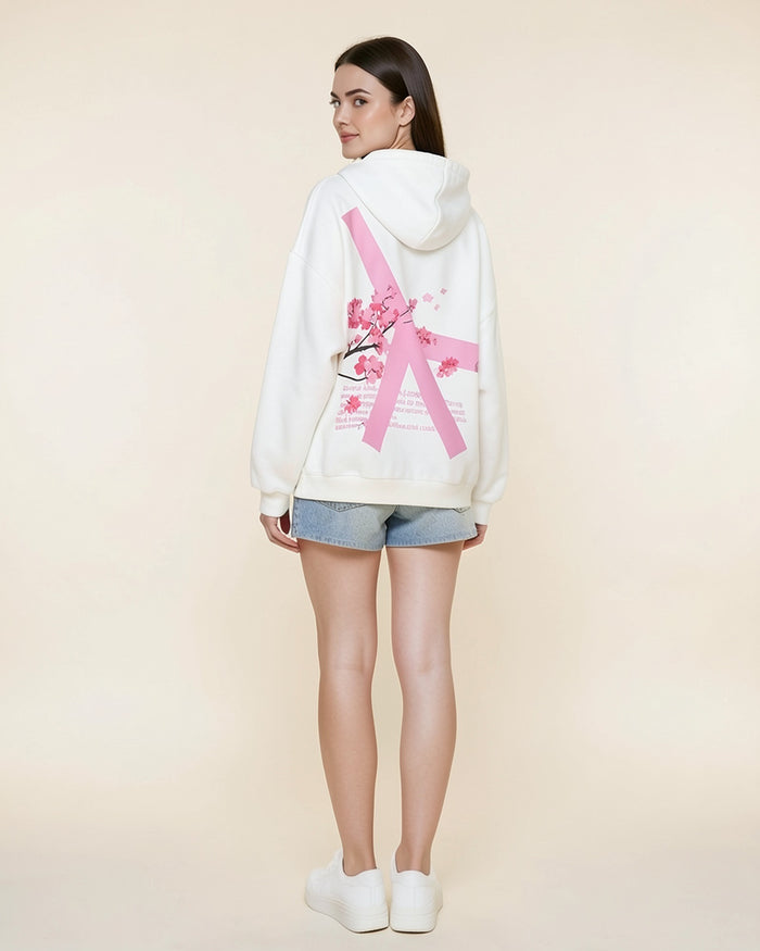 Cherry Blossom Back-Print Hoodie