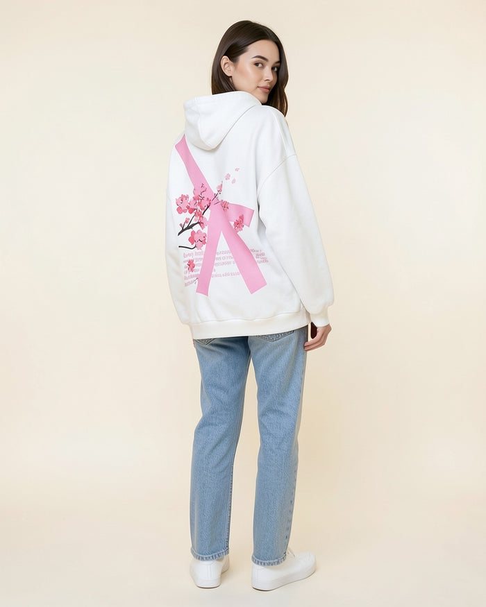 Cherry Blossom Back-Print Hoodie