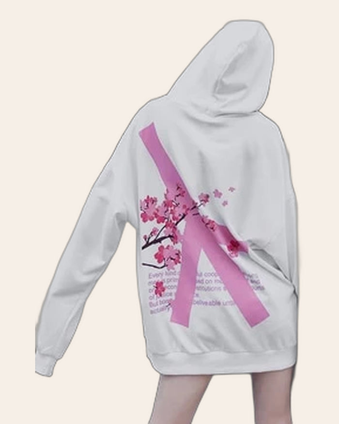 Cherry Blossom Back-Print Hoodie