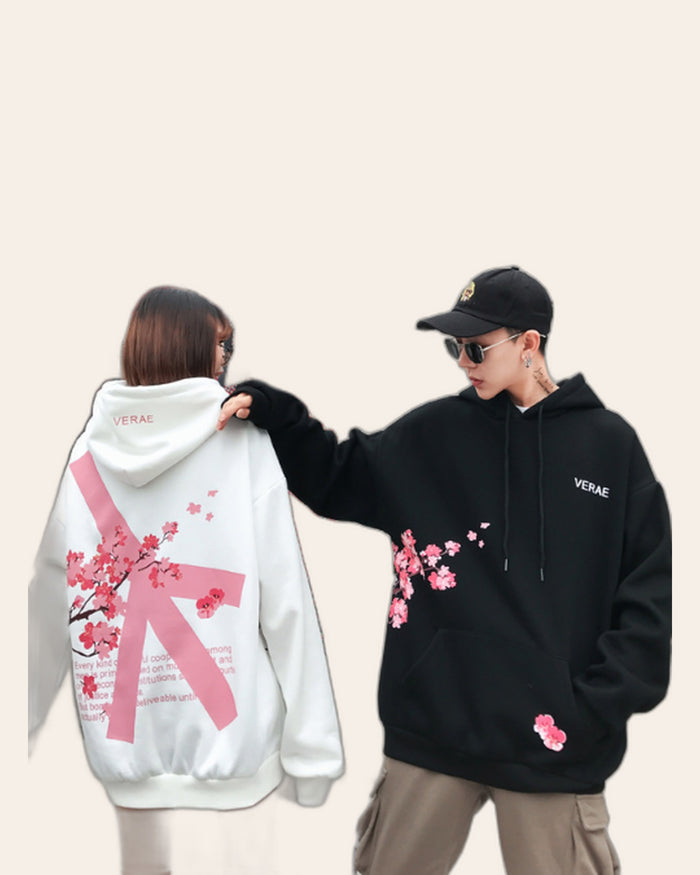 Cherry Blossom Back-Print Hoodie