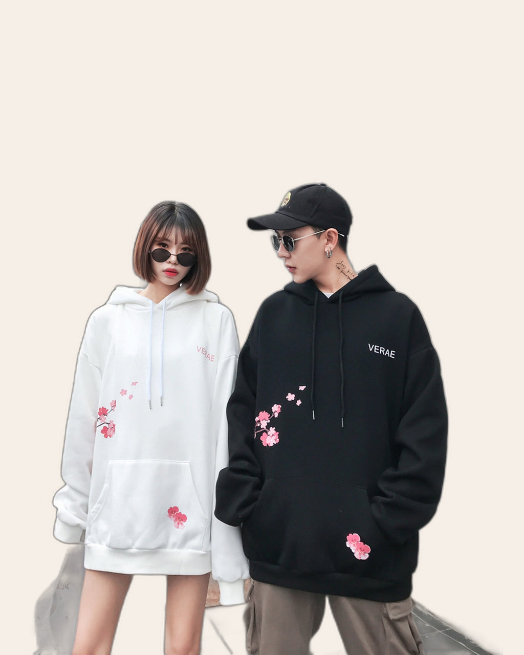 Cherry Blossom Back-Print Hoodie