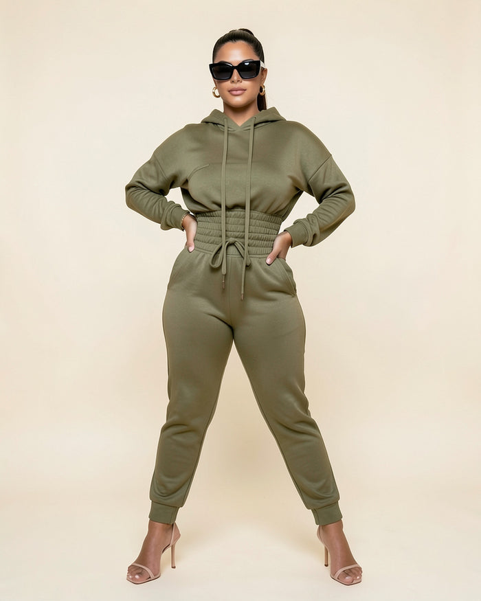 Cinched Hoodie & Jogger Set