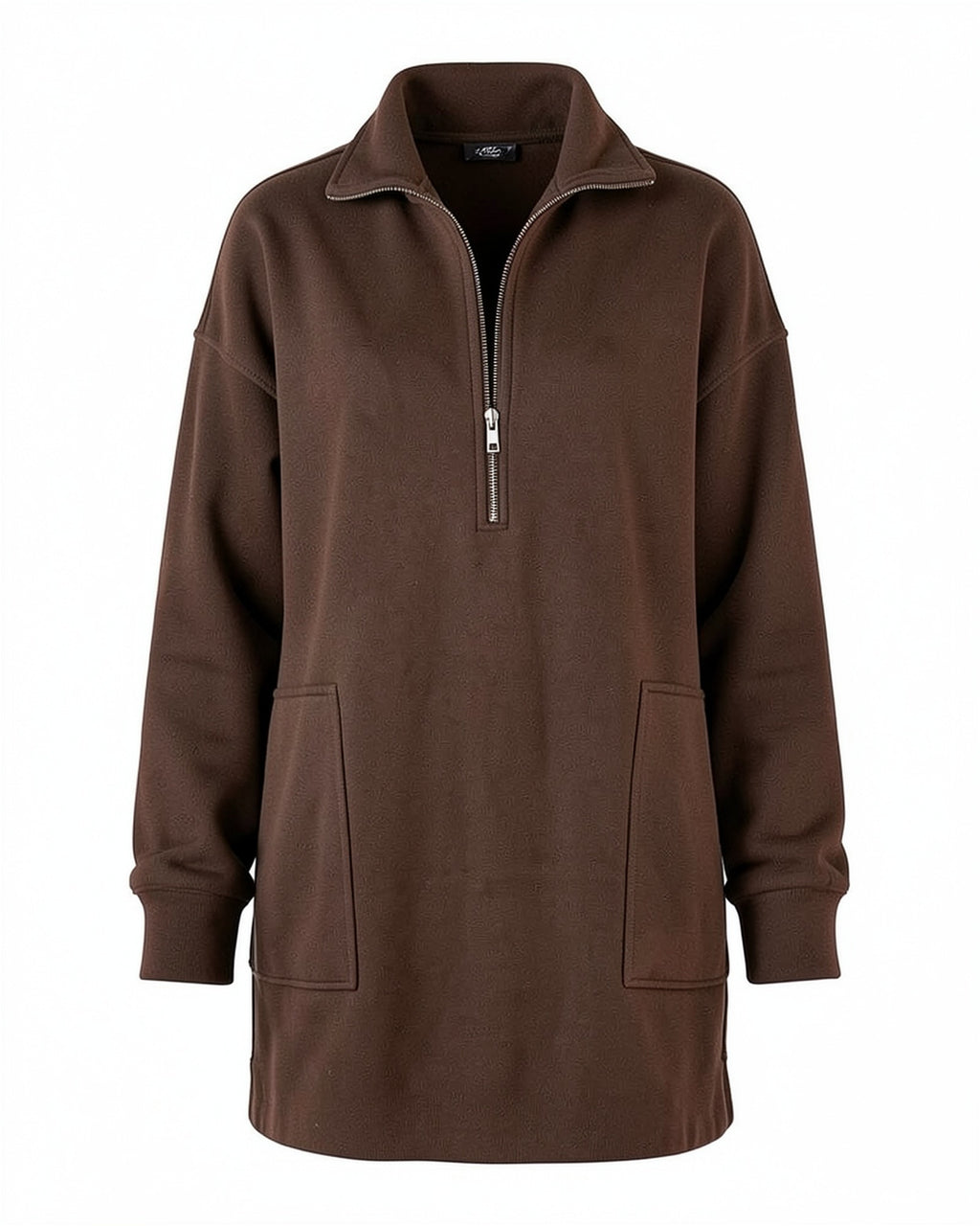 Half-Zip Fleece Sweatshirt Dress