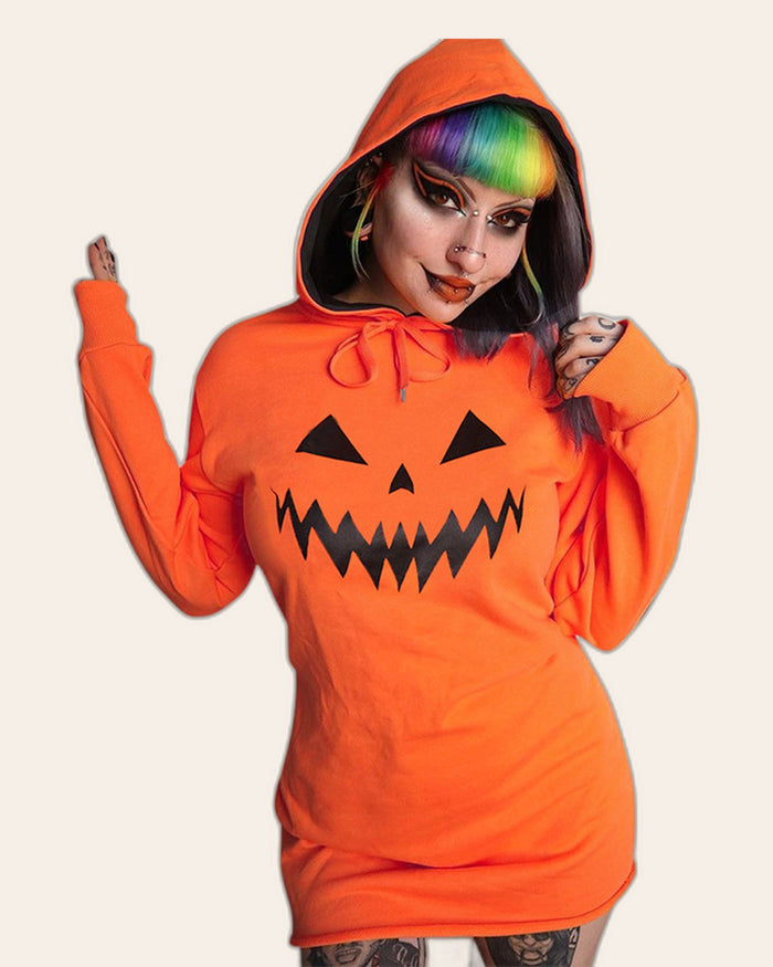 Jack-O'-Lantern Hoodie Dress