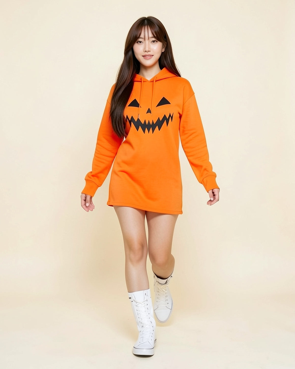 Jack-O'-Lantern Hoodie Dress