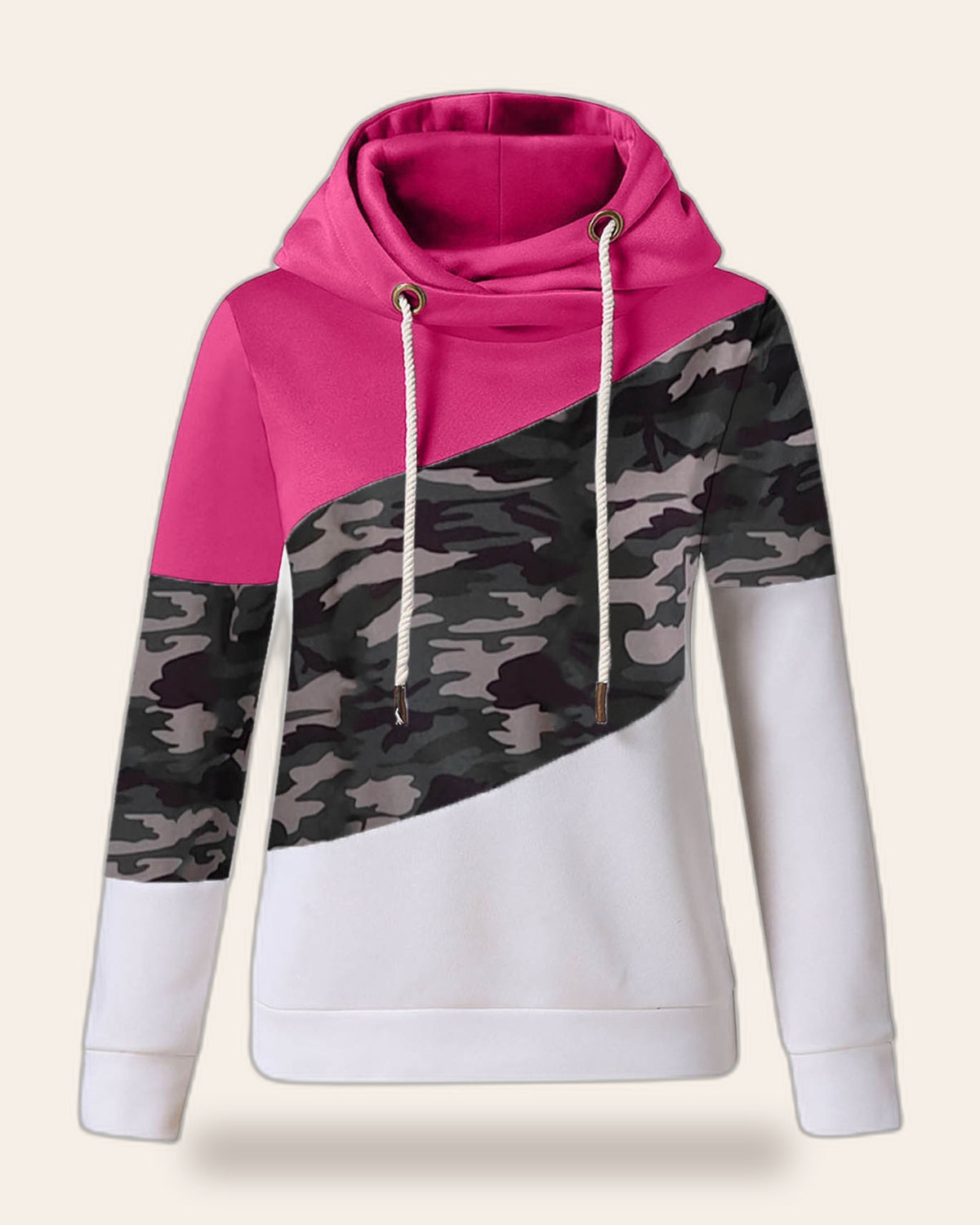 Camo Color-Block Hoodie