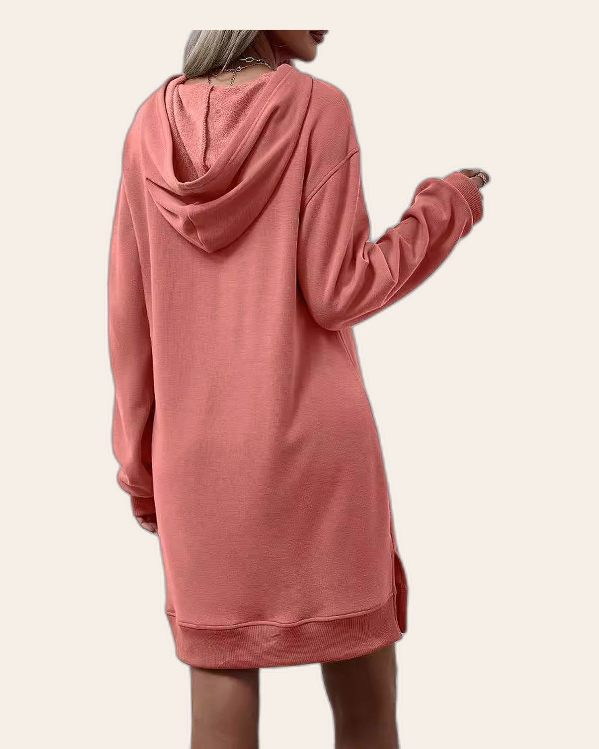 Side Slit Hoodie Dress
