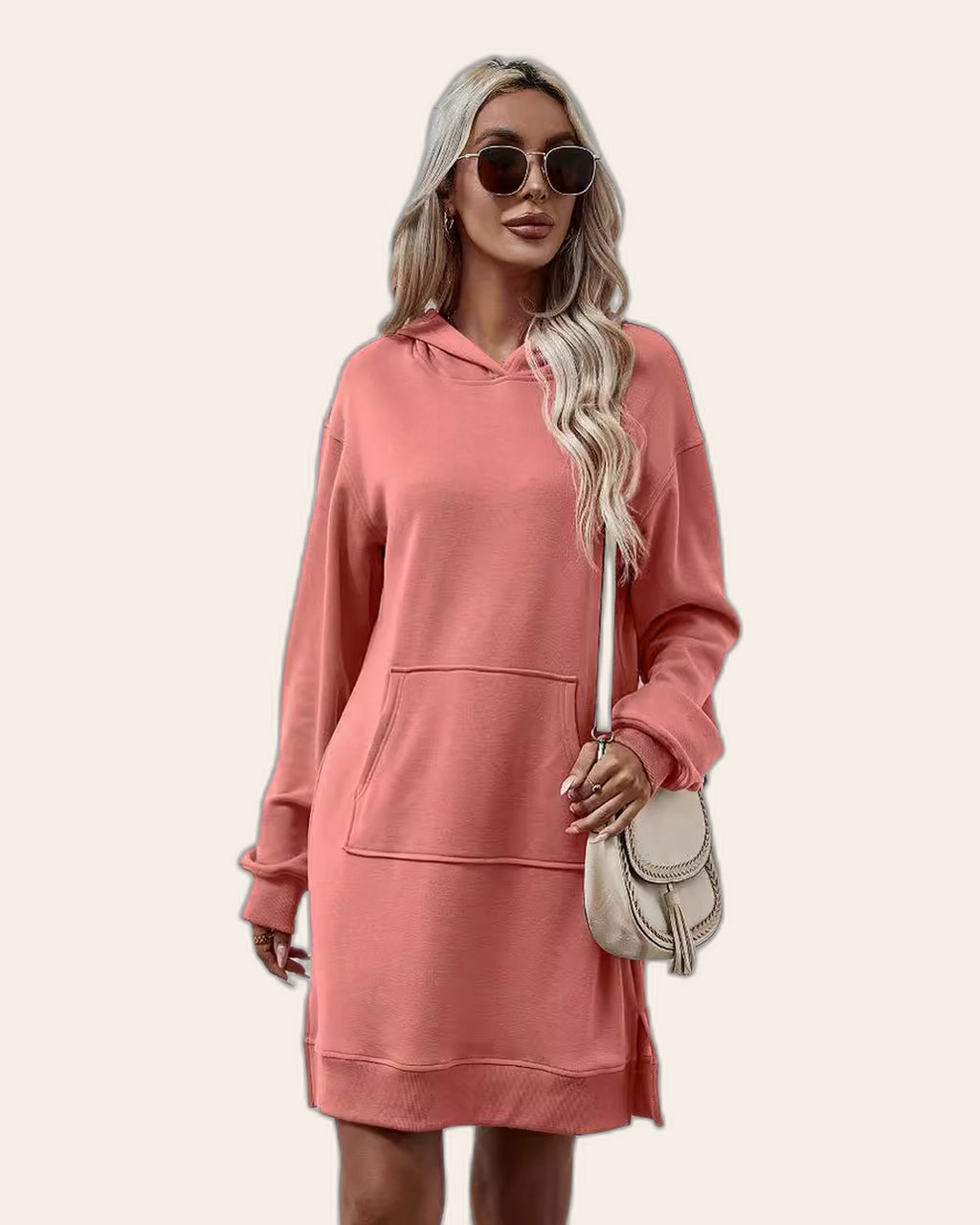 Side Slit Hoodie Dress