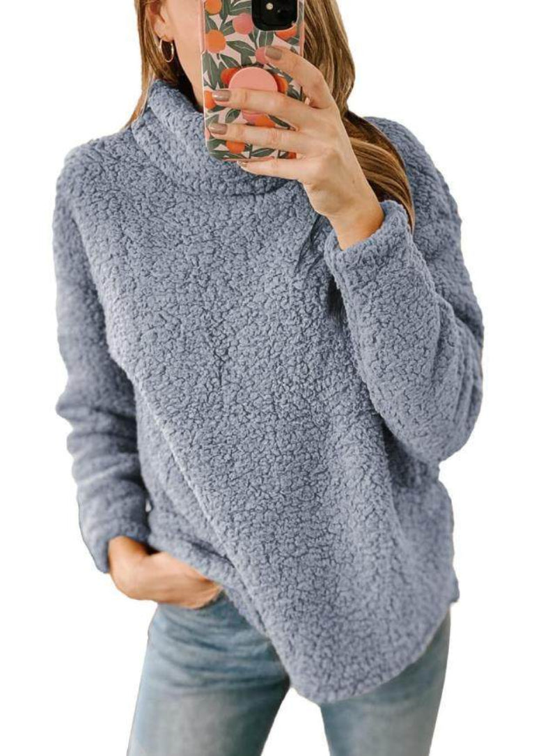 Teddy Fleece Turtleneck Pullover