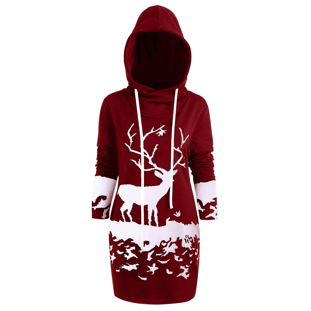 Reindeer Holiday Hoodie Dress