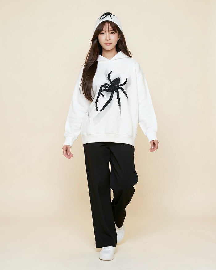 Embroidered Spider Hoodie
