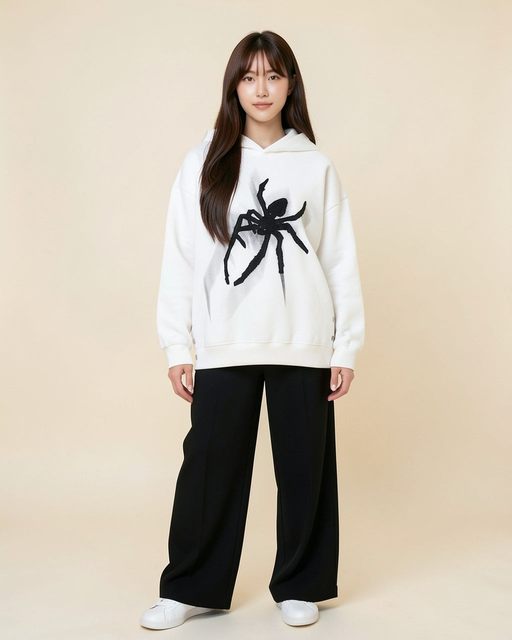 Embroidered Spider Hoodie
