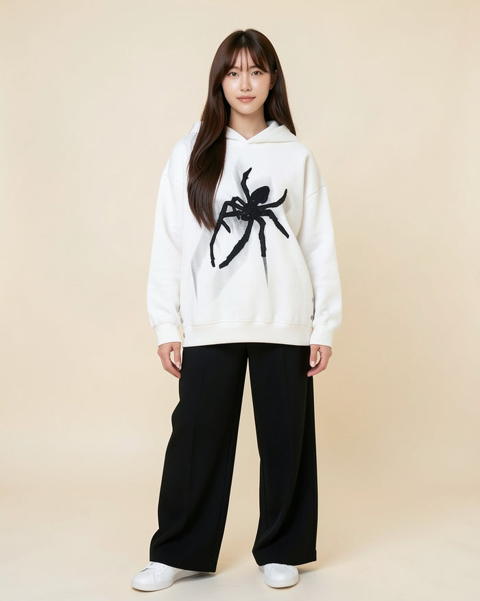 Embroidered Spider Hoodie