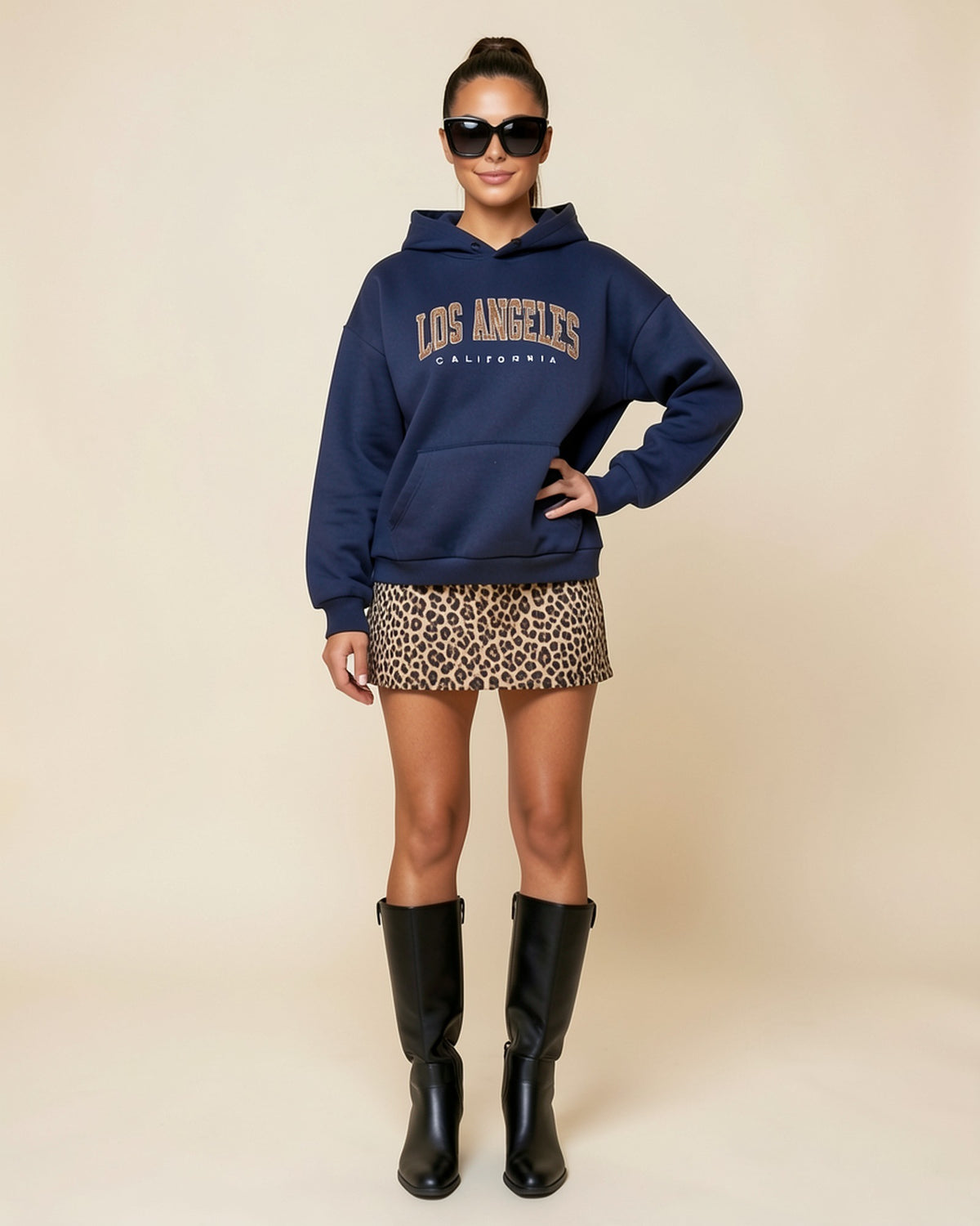 Los Angeles Leopard Letter Hoodie