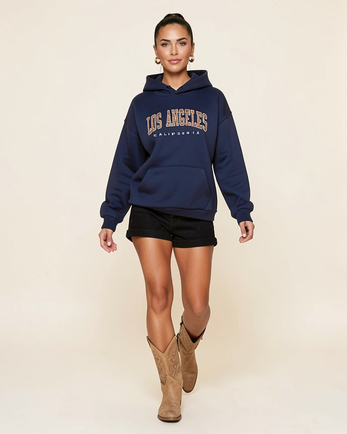 Los Angeles Leopard Letter Hoodie