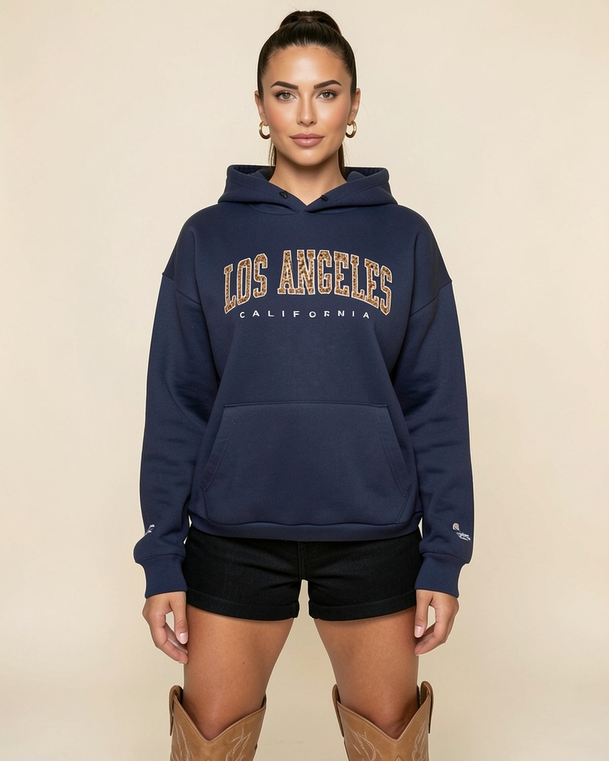 Los Angeles Leopard Letter Hoodie