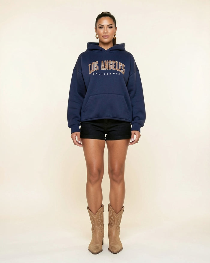 Los Angeles Leopard Letter Hoodie