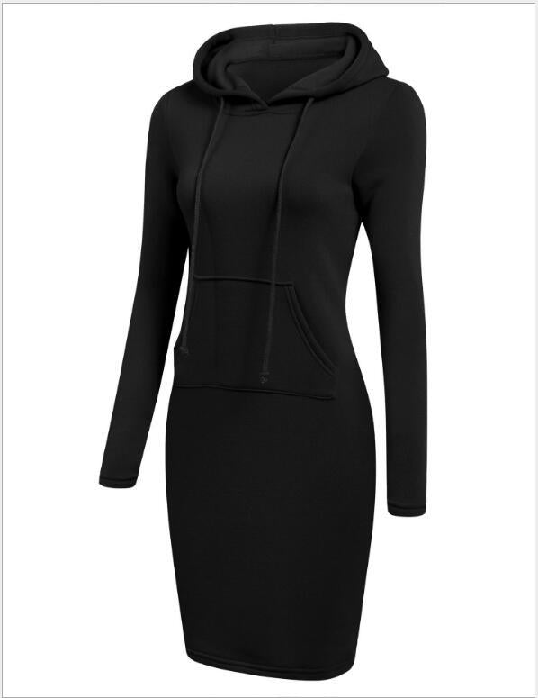 Classic Bodycon Midi Hoodie Dress