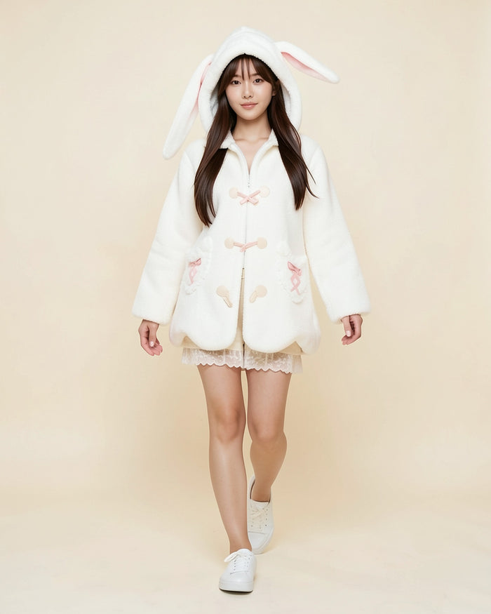Bunny Ears Teddy Coat