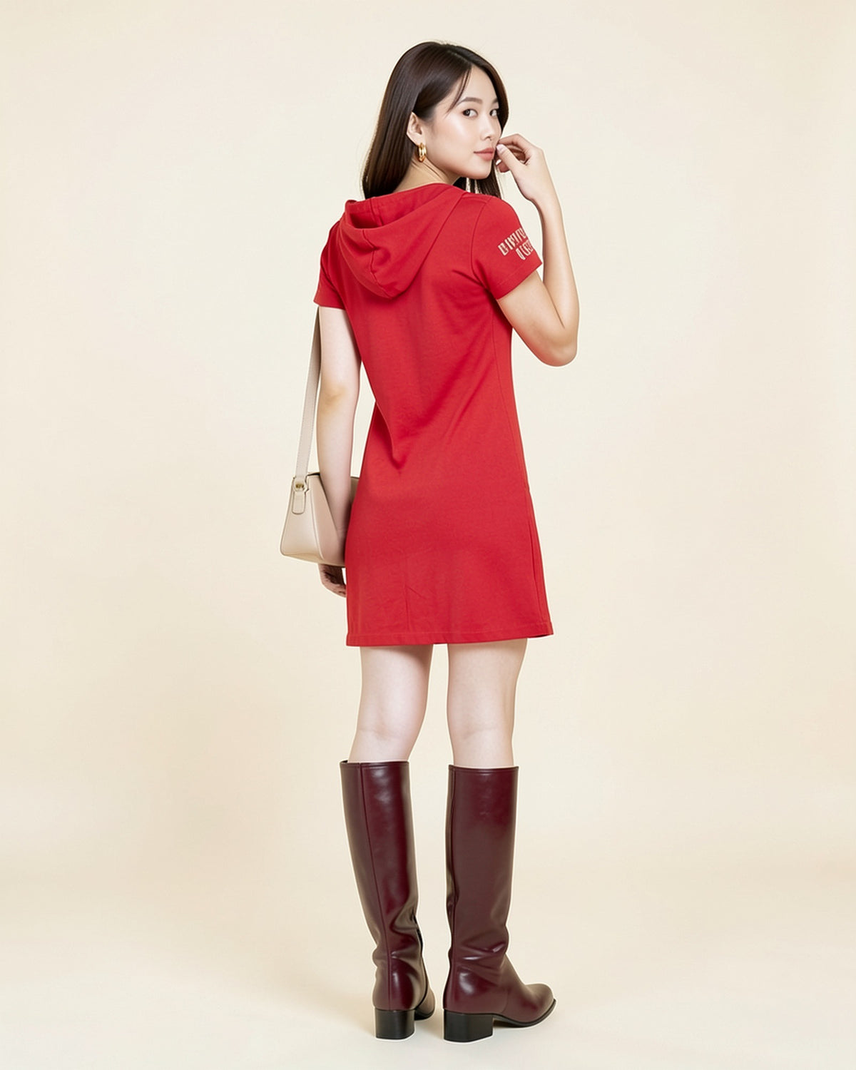 Short Sleeve Hooded Tee Dress
