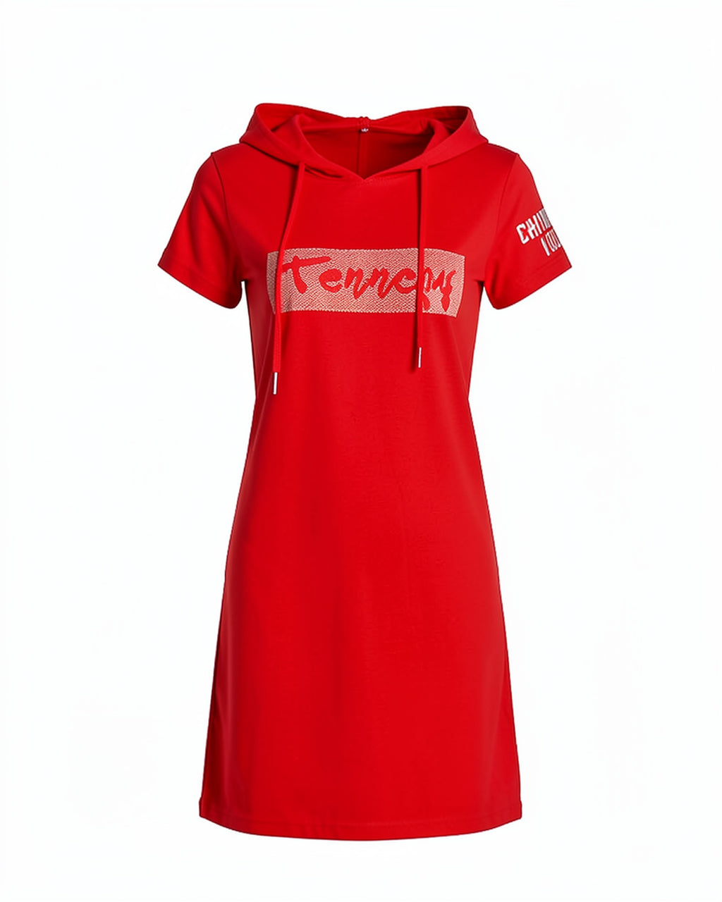 Short Sleeve Hooded Tee Dress
