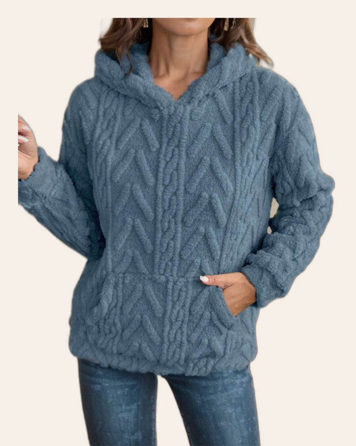Cable Knit Teddy Hoodie