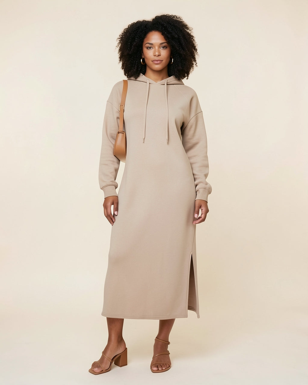 Side Slit Maxi Hoodie Dress