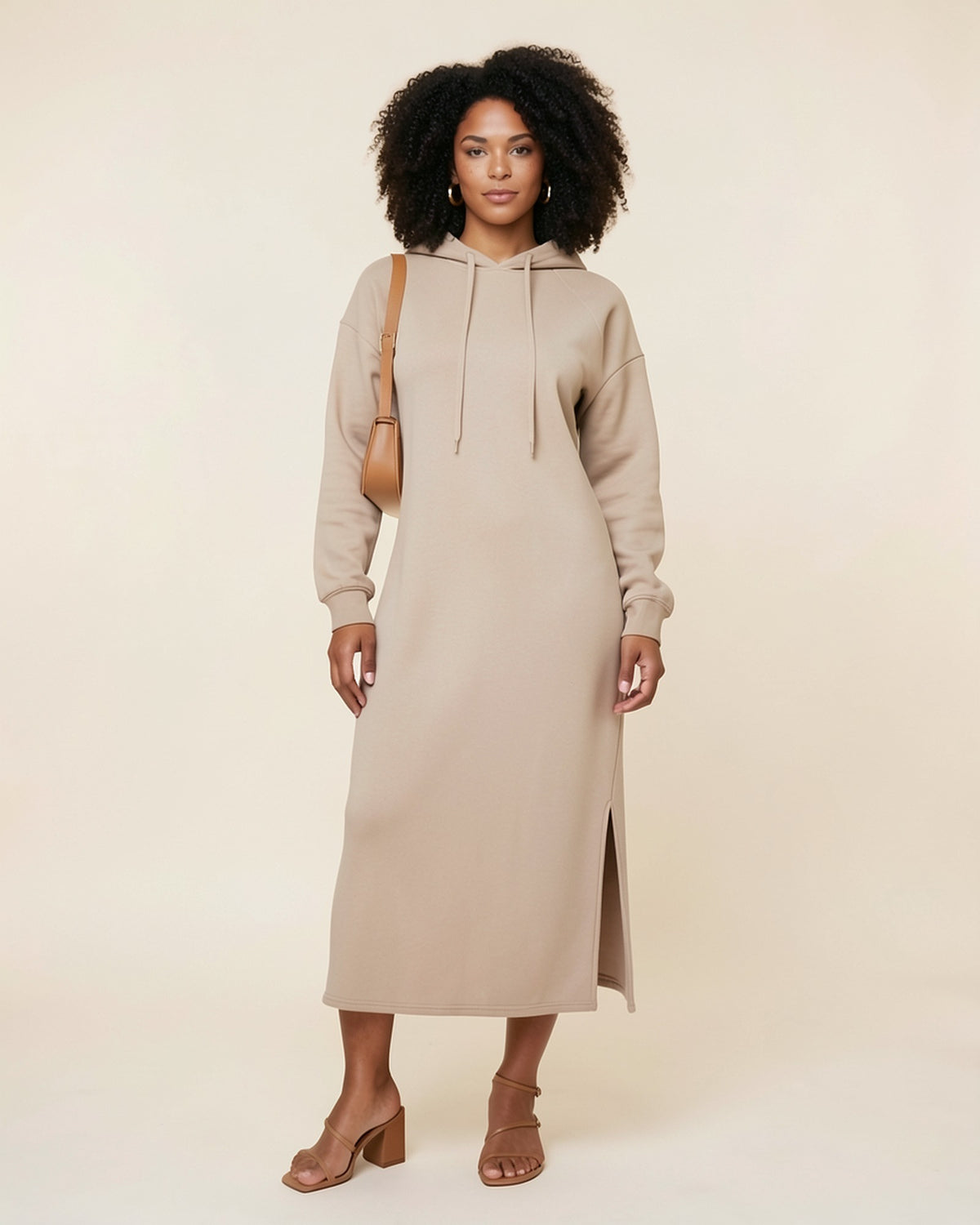 Side Slit Maxi Hoodie Dress