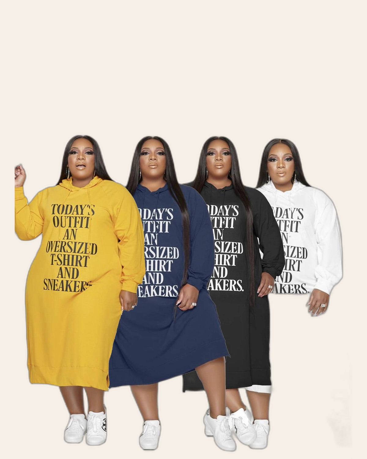 Statement Text Maxi Hoodie Dress