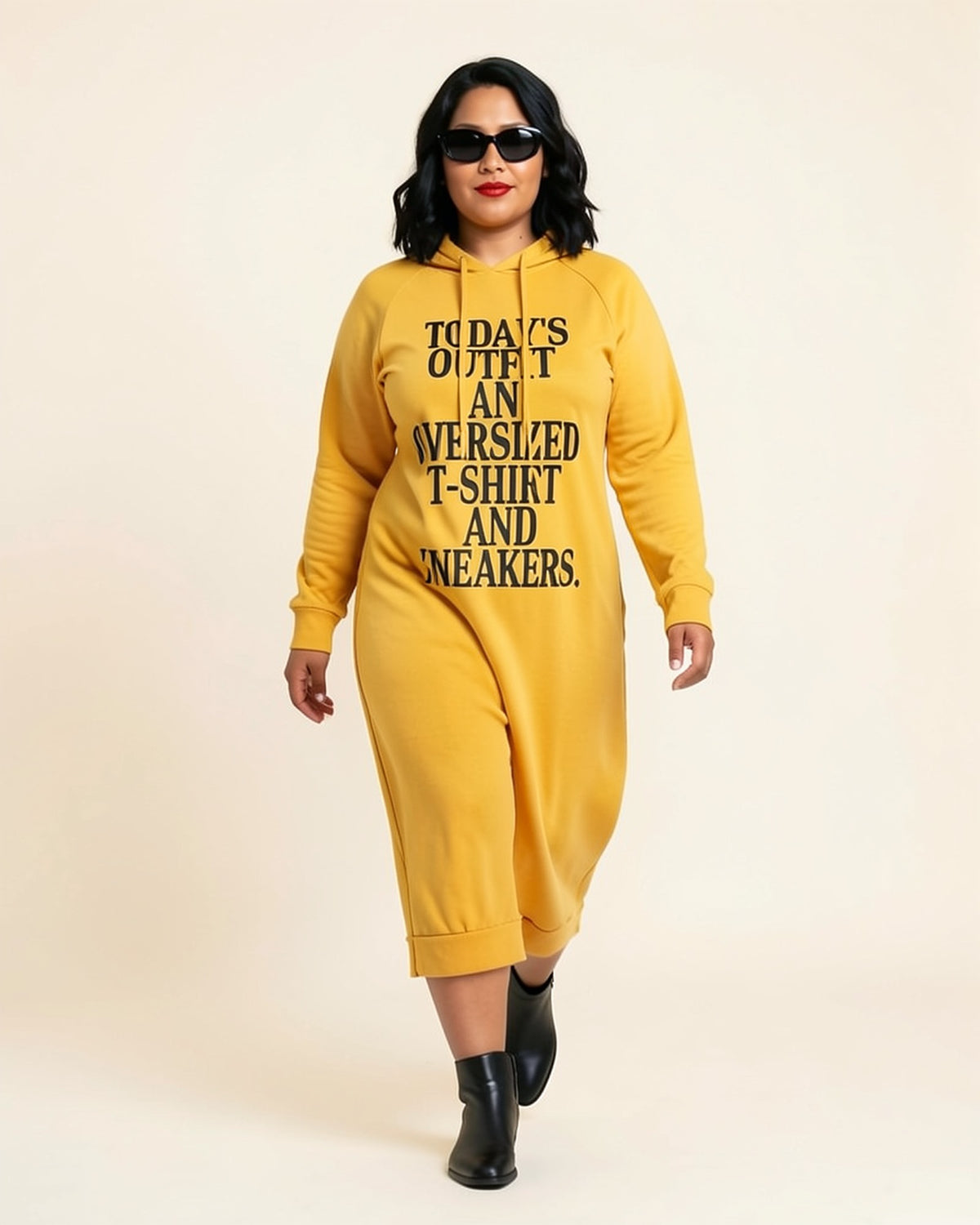 Statement Text Maxi Hoodie Dress