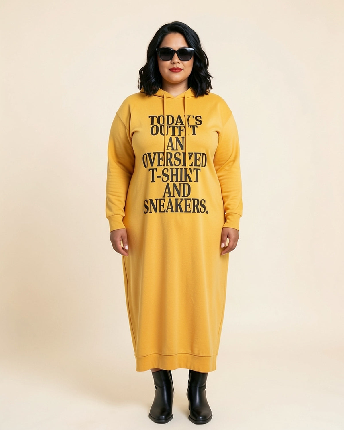 Statement Text Maxi Hoodie Dress