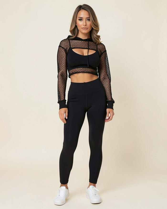 Fishnet Mesh Crop Shrug