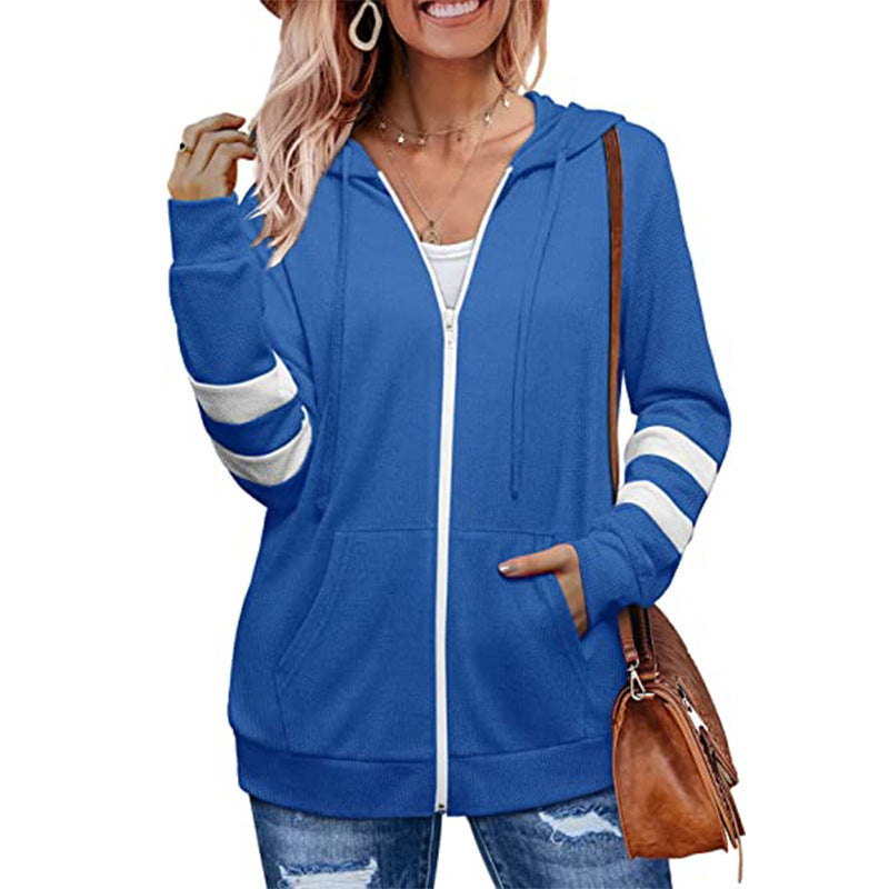 Varsity Stripe Knit Zip Cardigan