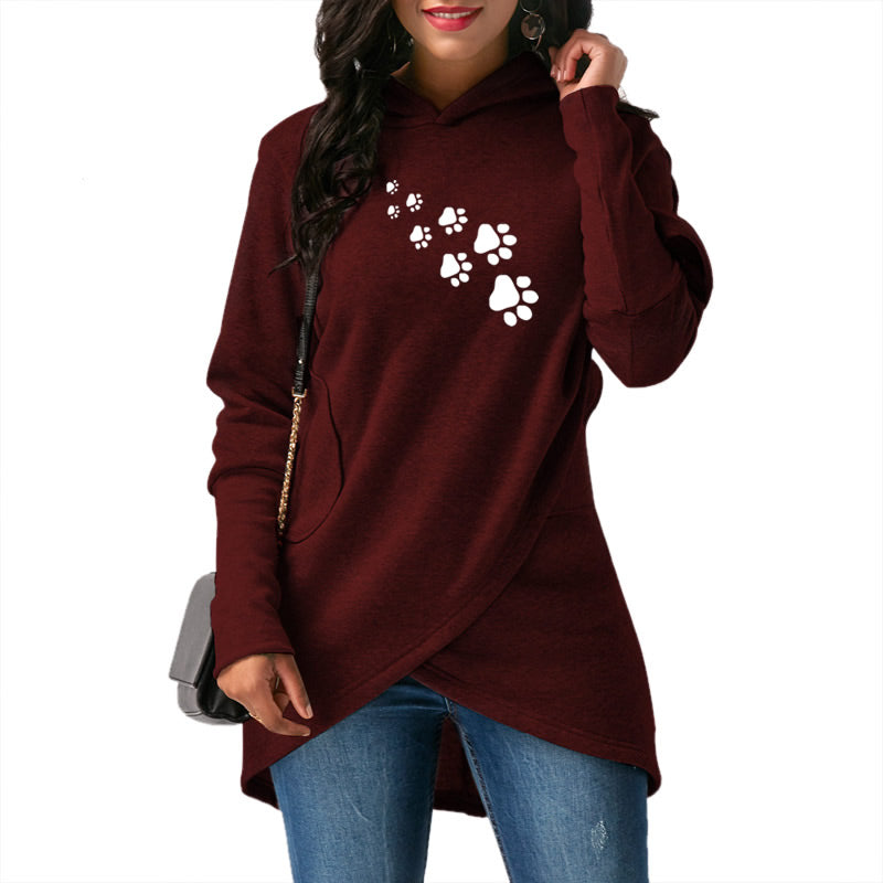 Paw Print Wrap Hoodie