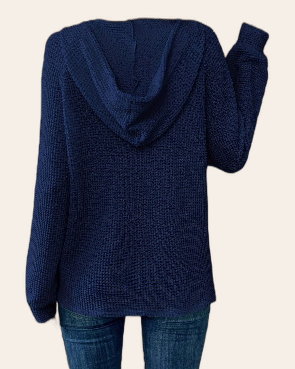 Waffle Knit Henley Hoodie