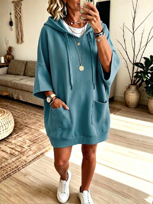 Oversized Pocket Hoodie Dress