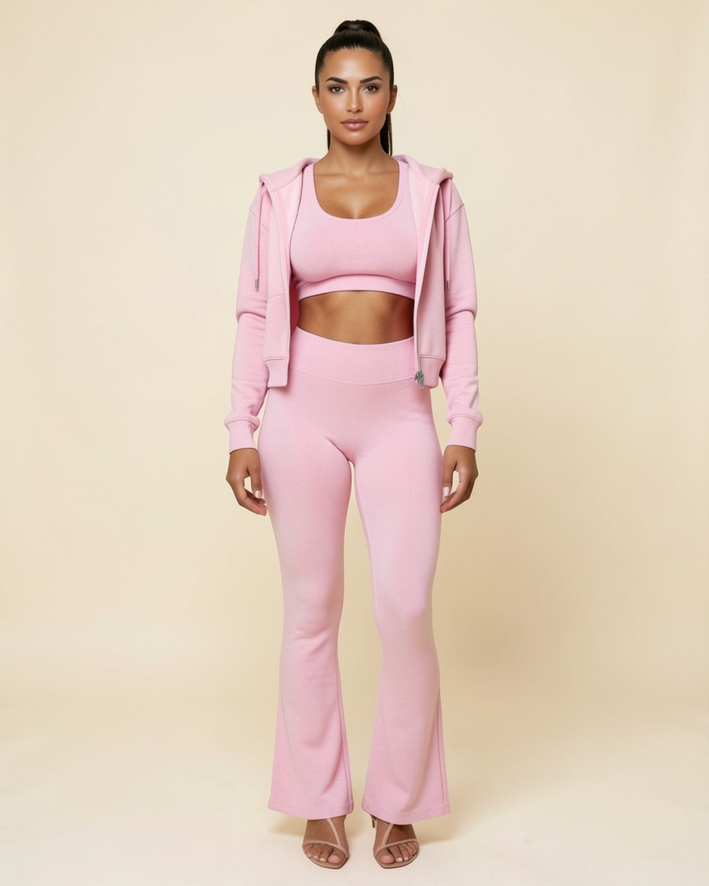 Zip Hoodie 3-Piece Flare Set