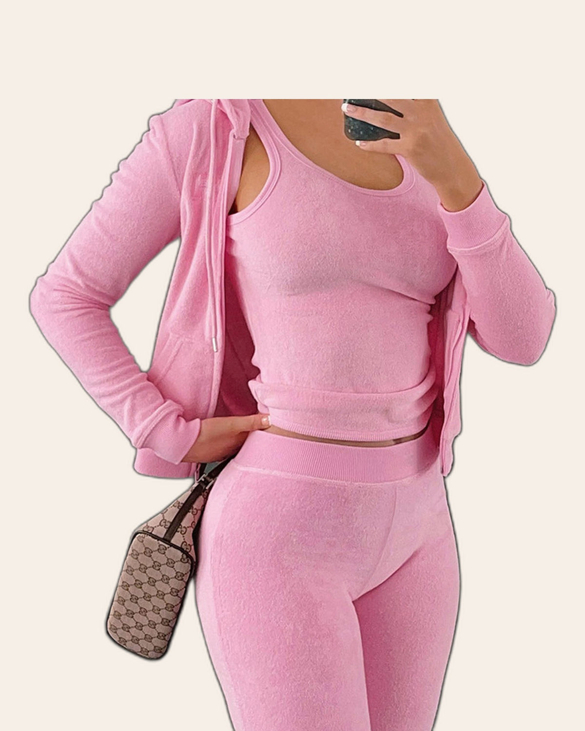 Zip Hoodie 3-Piece Flare Set