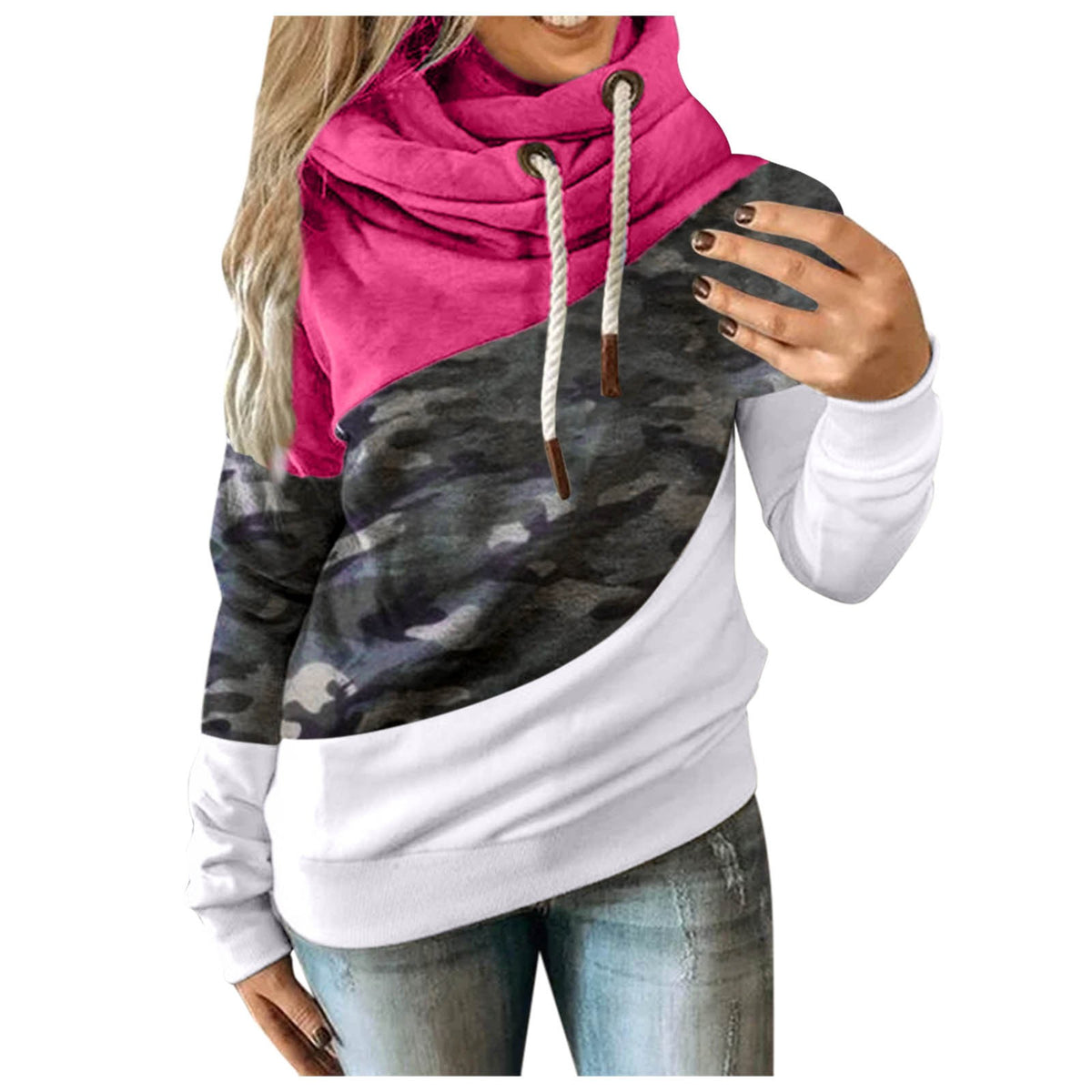 Camo Color-Block Hoodie