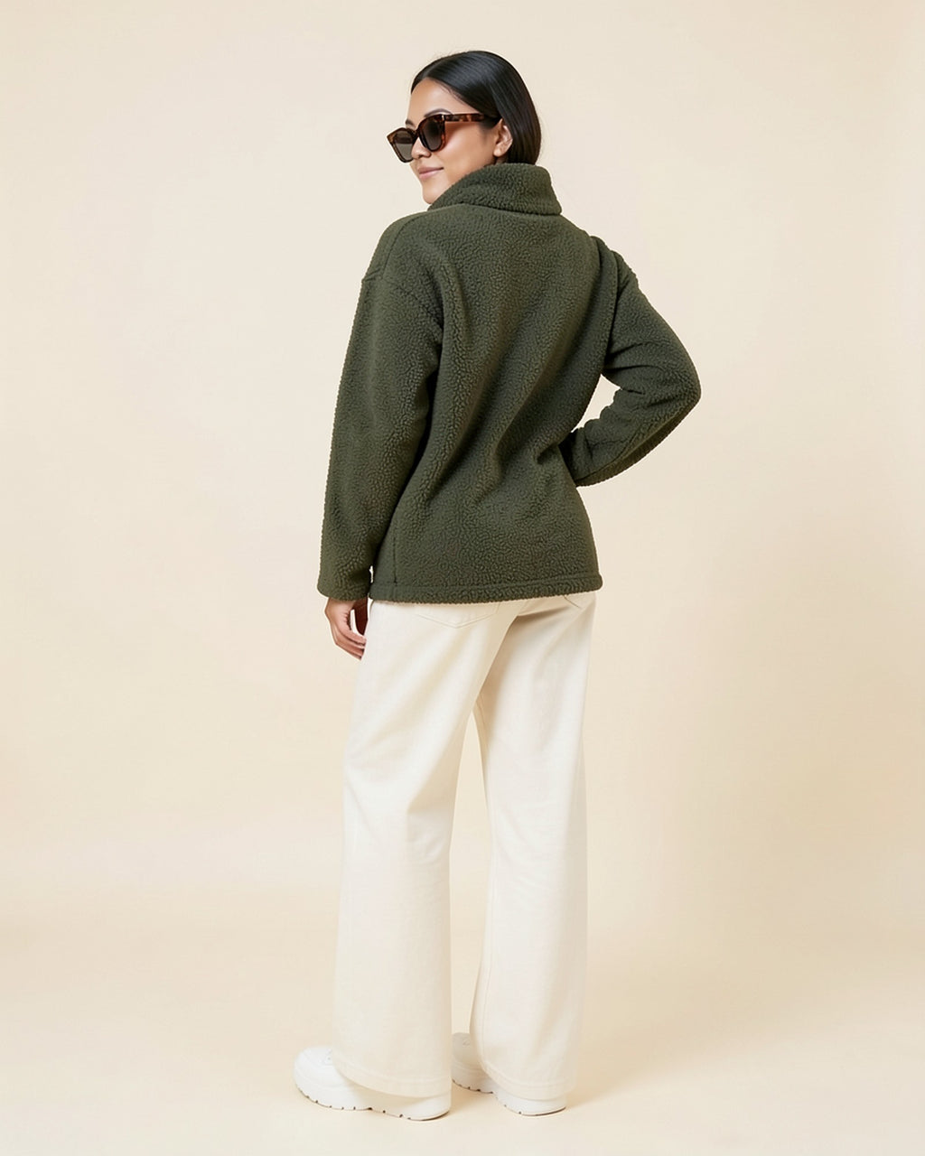 Teddy Fleece Turtleneck Pullover