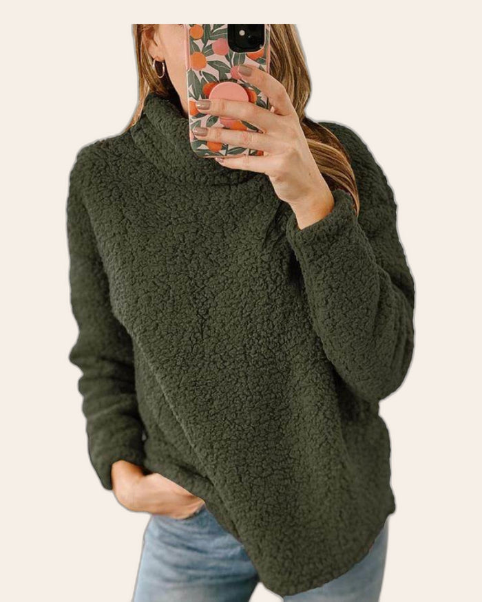 Teddy Fleece Turtleneck Pullover