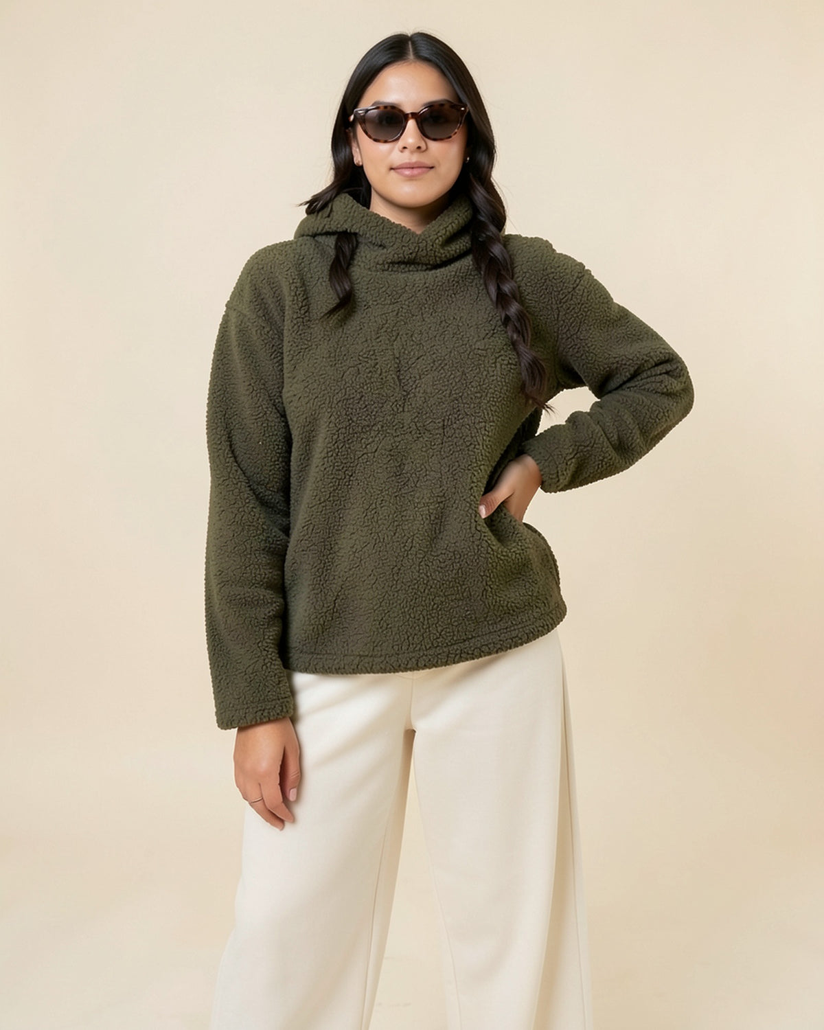 Teddy Fleece Turtleneck Pullover