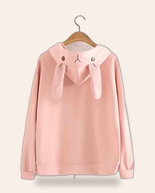 Bunny Ears Embroidered Hoodie