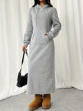 Effortless Black Maxi Hoodie Dress
