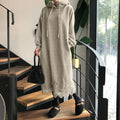 Lace Hem Maxi Hoodie Dress (Plus)